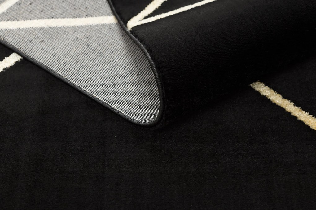 Exclusiv EMERALD covor 1012 glamour, stilat, geometric negru / aur - SECUNDAR-COTATI PRODUSUL