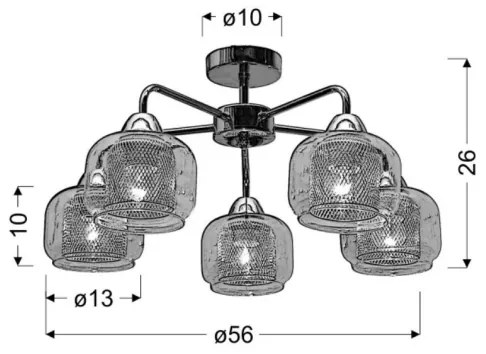 Lustră aplicată RAY 5xE14/40W/230V