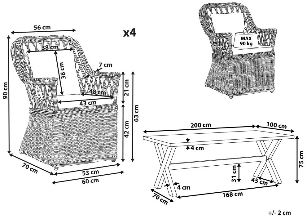 Set mobilier de grădină Marolbia (bej). 1081264
