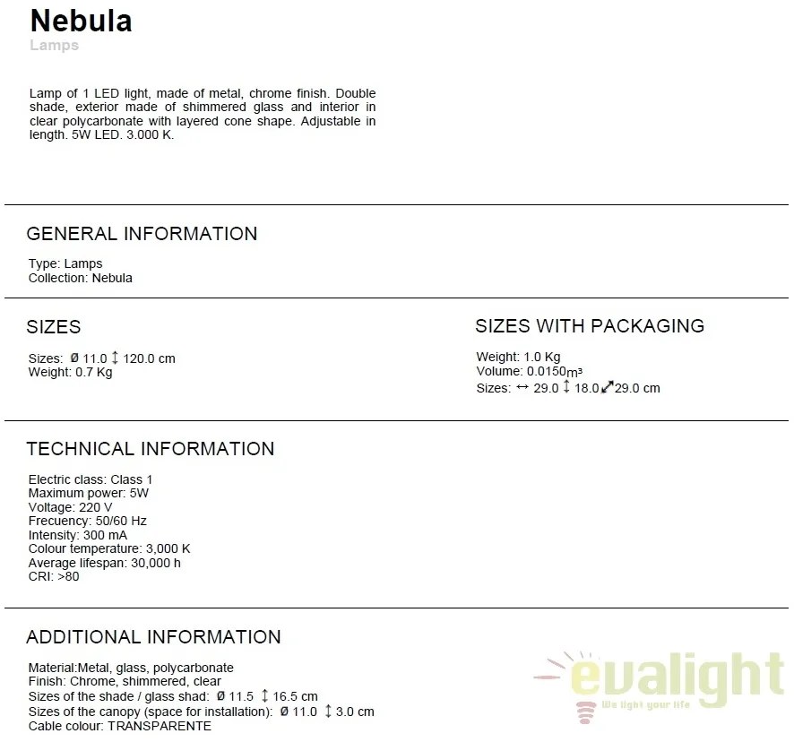 Pendul LED design modern Nebula SV-584102