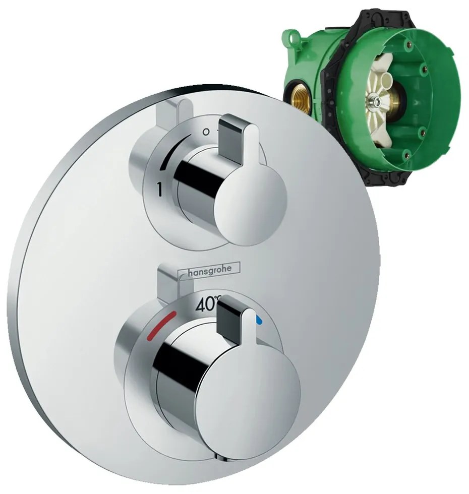 Baterie dus termostatata Hansgrohe Ecostat S doua functii crom si iBox inclus
