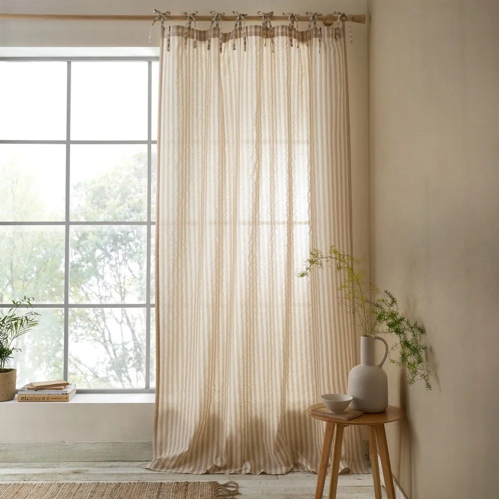 Draperie bej 140x229 cm Zanzibar Woven Stripe – Pineapple Elephant