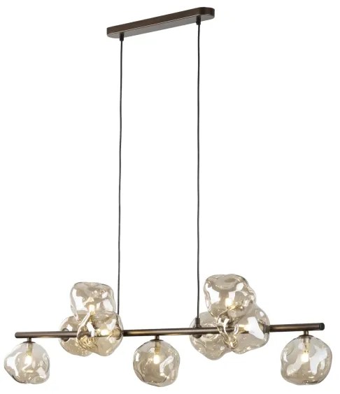 Lustră suspendată pe cablu LAVA 9xG9/8W/230V bronz/bej fumuriu