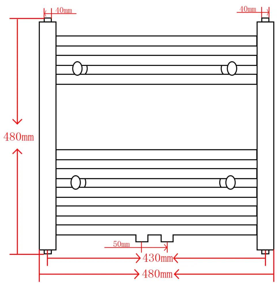 Radiator port-prosop incalzire baie, curbat, 480 x 480 mm, negru 1, Negru, 480 x 480 mm, Curbat
