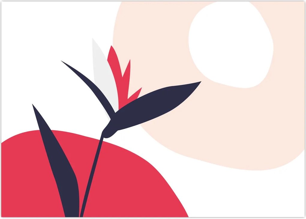 Tablou - Abstracție florală roz N⁰1 (70x50 cm)