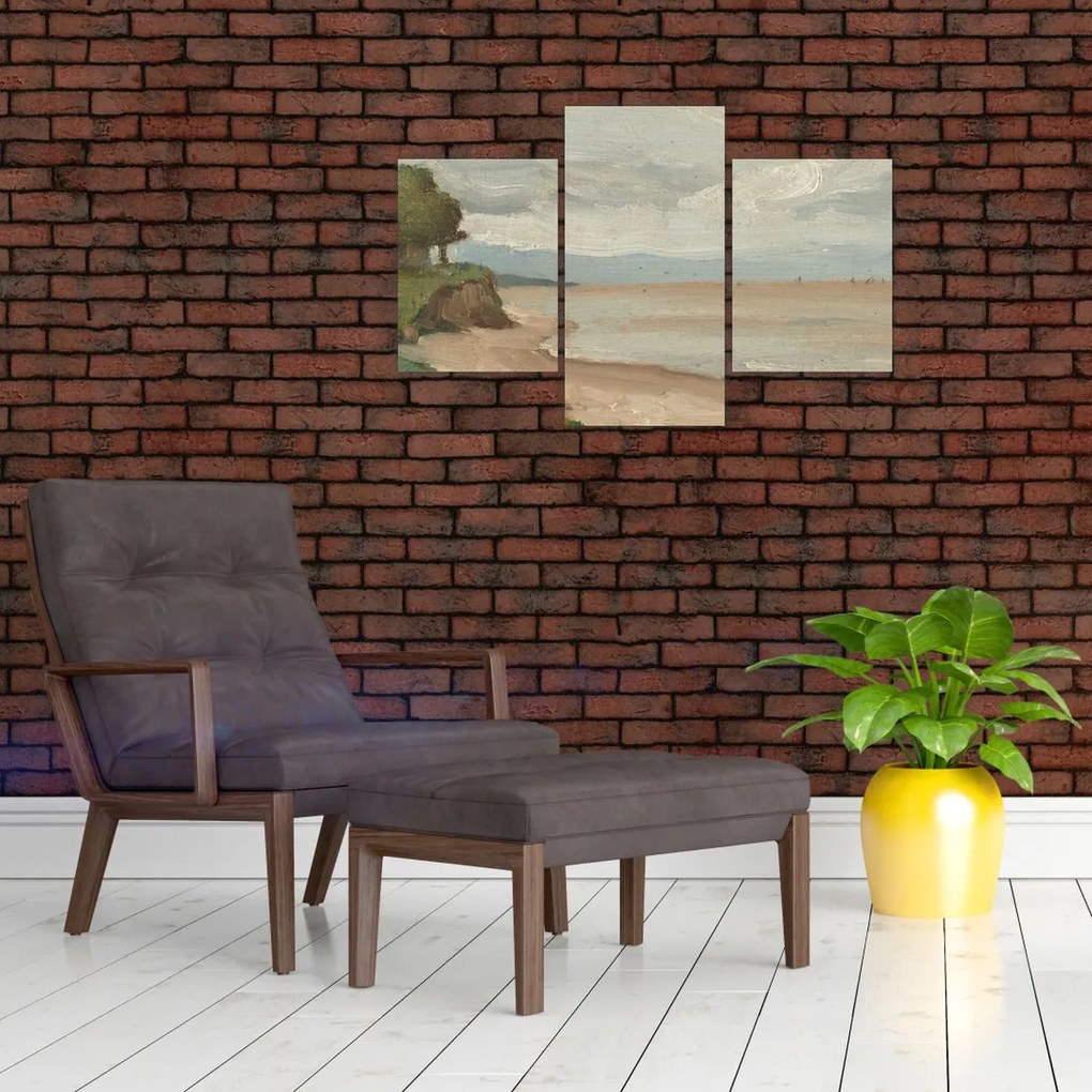 Tablou - Jean-Baptiste-Camille Corot, Beach Near Etretat, reproducere (90x60 cm)