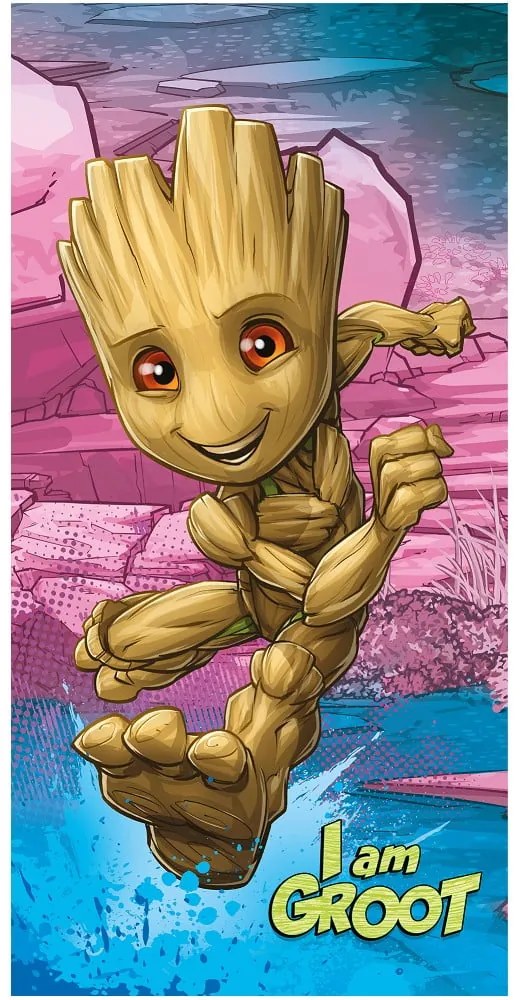 Prosop pentru copii din bumbac 70x140 cm Groot "I am groot" – Jerry Fabrics