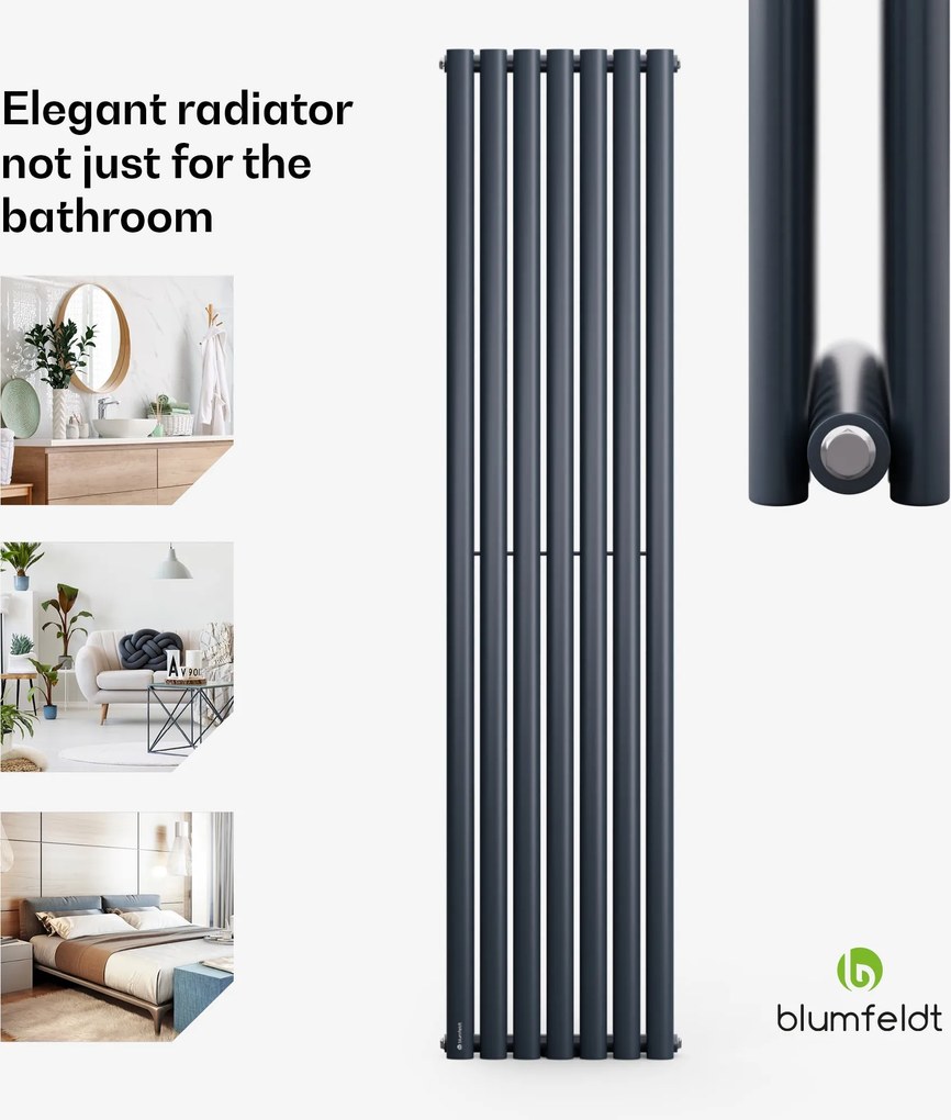 Blumfeldt Tallheo, 41 x 180, radiator, radiator de baie, radiator tubular, 1435 W, apă caldă, 1/2