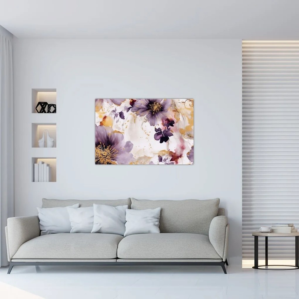 Tablou - Acuarelă flori (90x60 cm)