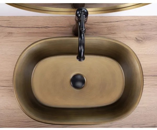 REA-U3305 - Lavoar pentru blat WILMA RUSTIC 38x55 cm ceramică/cupru