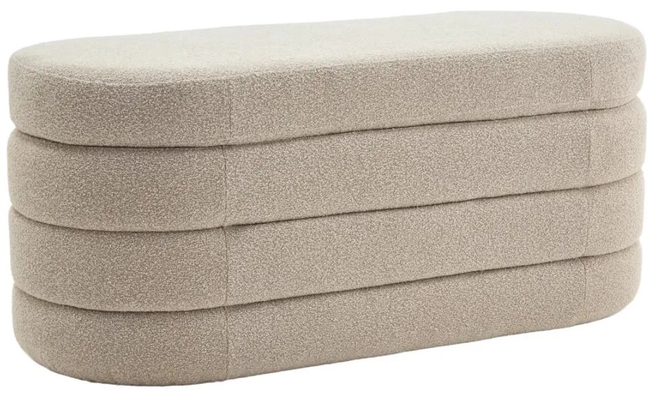 Bancheta cu spatiu de depozitare, Tesatura Boucle Taupe, VOQUE 115cm A-46684 VC