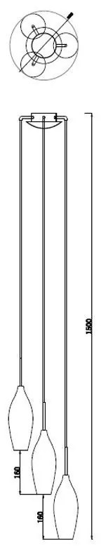 Lustra cu 3 pendule design modern CHAMPAGNE black MD2101A-3BL