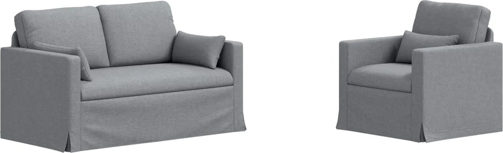 vidaXL Set de canapea 2 pcs Gri deschis 139 x 78 x 80 cm țesătură