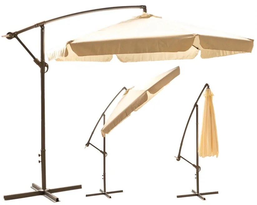 Umbrelă de gradină pliabilă 350cm Cream