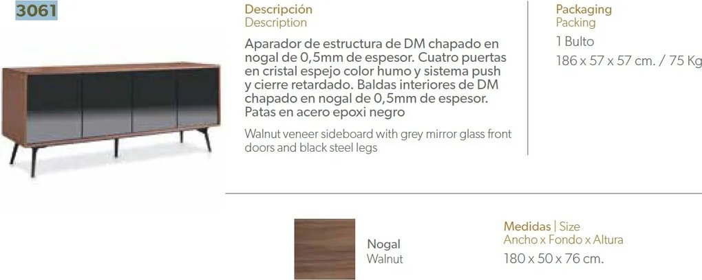 Comoda eleganta design LUX Allan AC-1403M-NOGAL