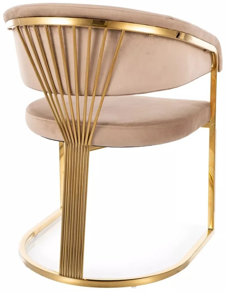 Scaun Crown velvet bej/auriu Blu28