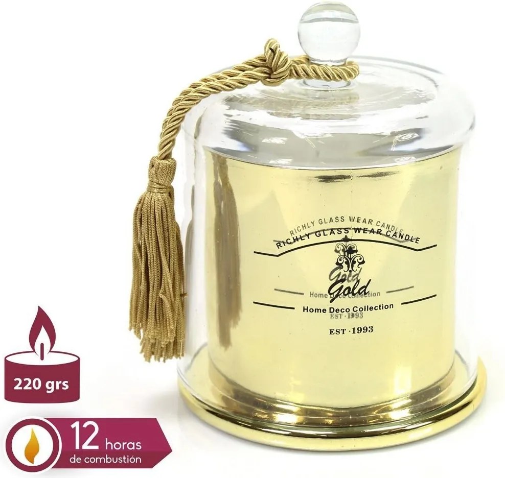 Suport lumanare din sticla QUESERA, auriu SX-31837