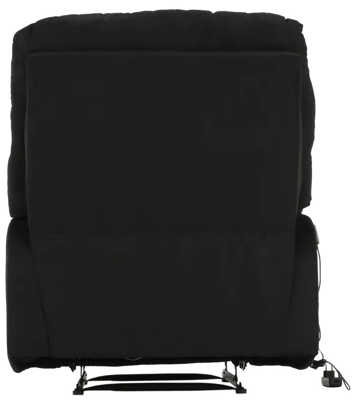 Fotoliu reglabil masaj, material textil catifea negru, LAMBERT