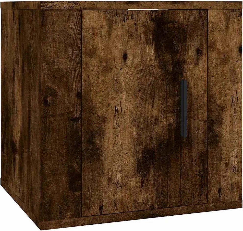 vidaXL Dulap TV montat pe perete, stejar fumuriu, 40x34,5x40 cm