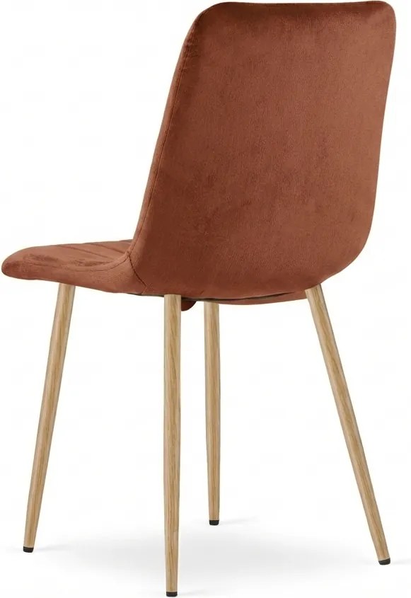Scaun de catifea maro castan LAVA