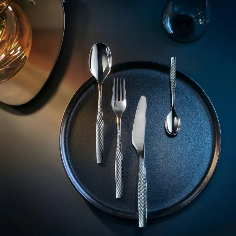 Set tacamuri WMF Sentic Cromargan Protect, 30 piese, Otel inoxidabil 18/10, Protectie impotriva zgarieturilor si uzurii, Argintiu