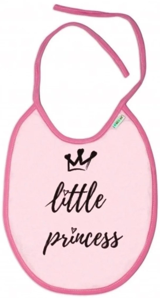 Bavetă impermeabilă Baby Nellys big Mica prințesă, 24 x 23 cm - roz