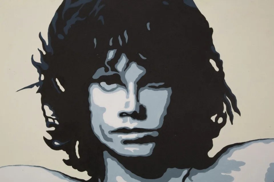 Tablou decorativ din panza si lemn, 100 x 3 x 120 cm, Jim Morrison Mauro Ferreti