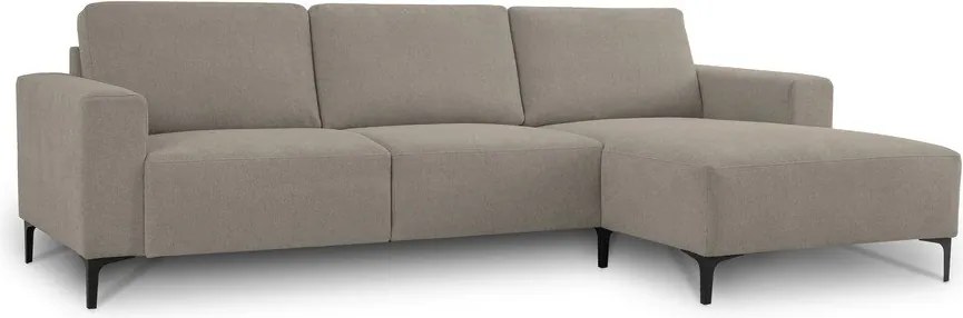 Colțar maro deschis cu tapițerie din chenille (cu colț pe partea dreaptă/cu șezlong) Fabian – Scandic