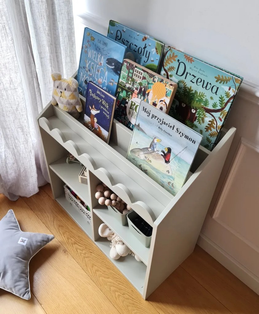 Biblioteca pentru copii Book Nook verde salvie H76 cm