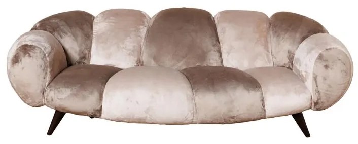 Canapea premium din catifea taupe, 3 locuri, „Mercurio”