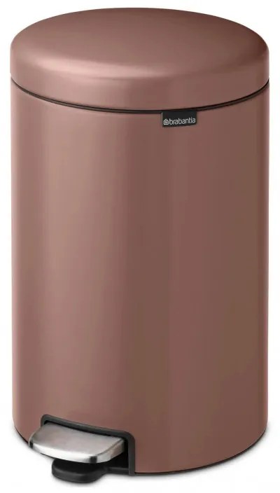 Cos cu pedala Brabantia NewIcon 1008849, 20 L, Inchidere lina, Baza antiderapanta, Finisaj satinat, Maro