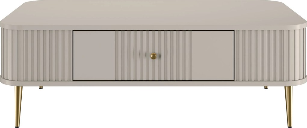 Măsuță de cafea cu sertar Vesper 103x60 cm - cașmir / picioare aurii