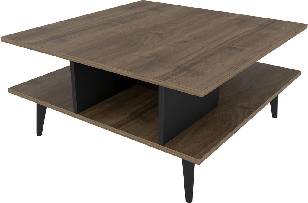 Masuta cafea Akya, nuc, PAL, 89x89x44 cm