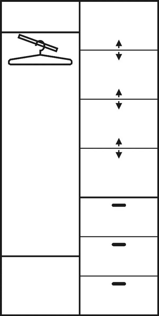 Dulap de haine Pembury 100/40 (cu oglindă). 746575