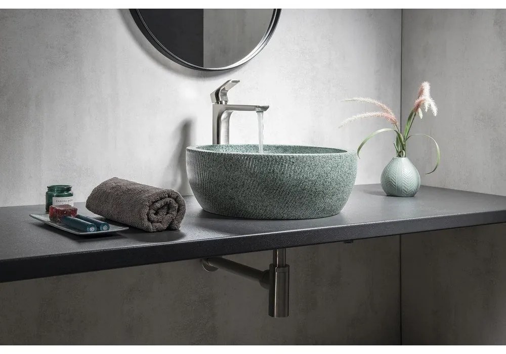Chiuvetă verde rotundă din ceramică ø 42 cm Priori – Sapho