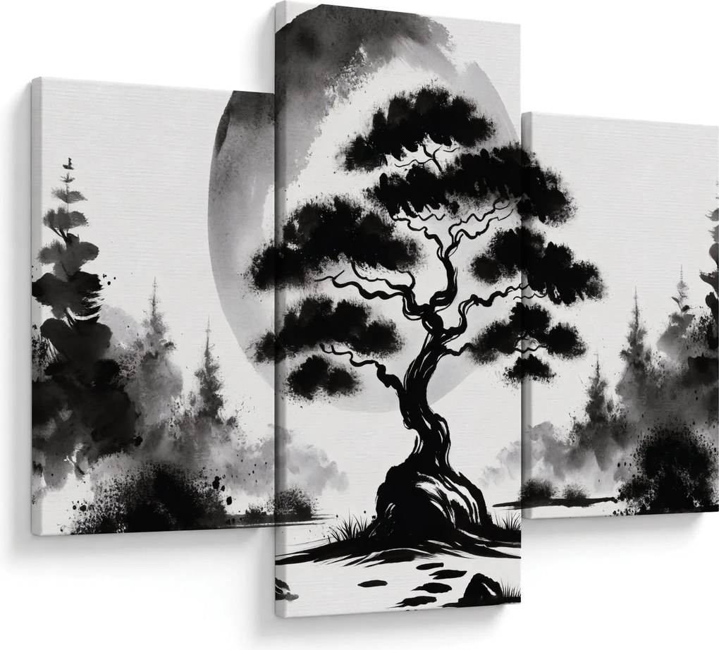 Tablou – Bonsai alb-negru (90x60 cm)