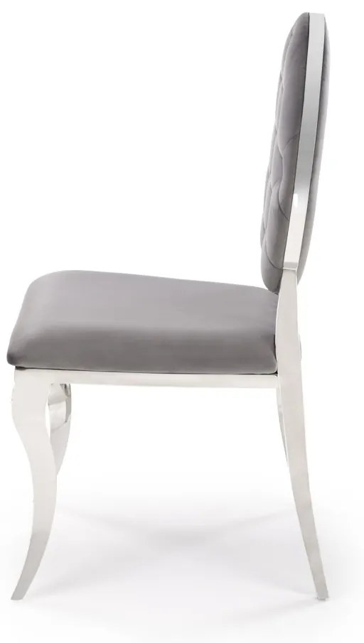 Scaun K555 velvet gri Blu14/argintiu
