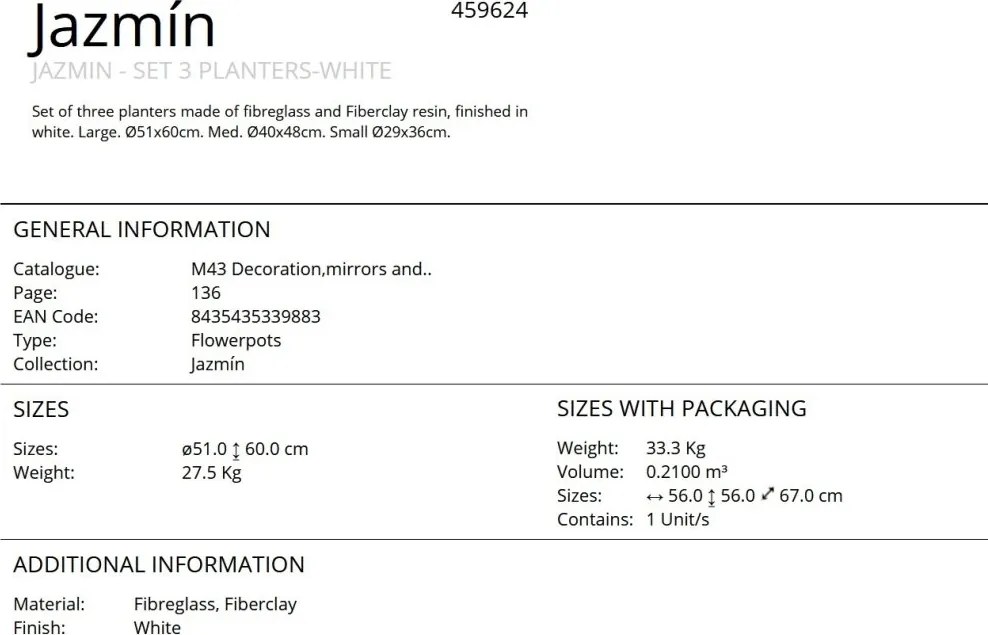 Set de 3 jardiniere decorative Jazmin