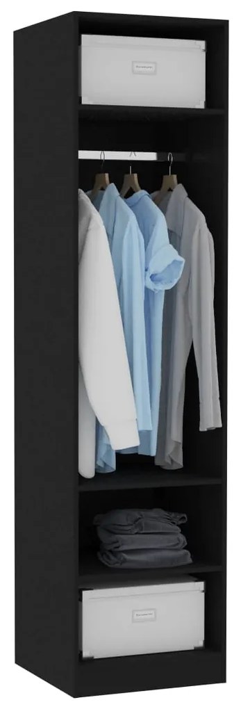 Sifonier, negru, 50x50x200 cm, PAL