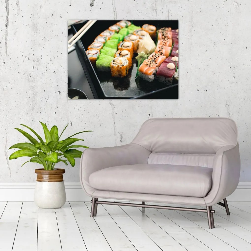 Tablou pe sticlă - Sushi (70x50 cm)
