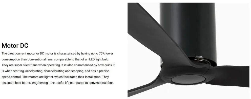 Ventilator cu telecomanda TUBE negru mat