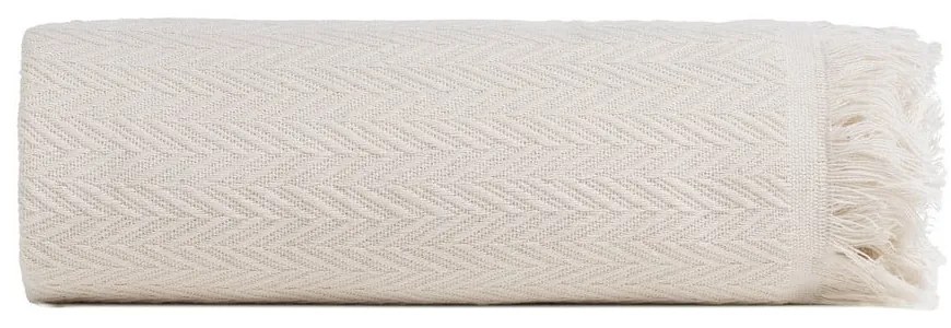 Cuvertură crem din bumbac reciclat 180x260 cm Spike – Ixia