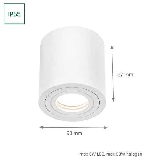 Spot de baie CHLOE 1xGU10/6W/230V IP65, rotund, alb