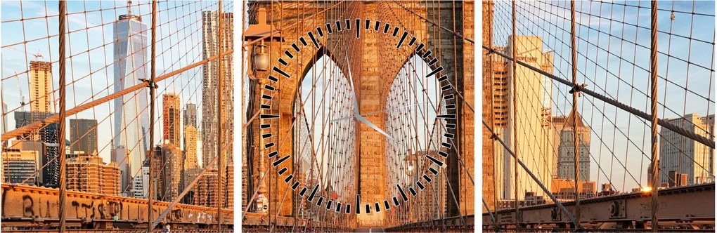 Tablou - Podul Brooklyn (cu ceas) (90x30 cm)