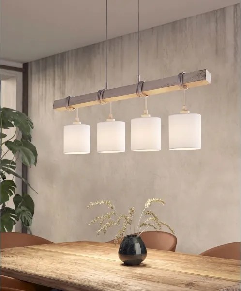 Brilagi - Candelabru LED suspendat pe cablu NUBILA 4xE27/60W/230V gri/alb