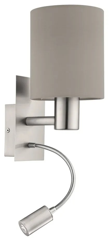 Aplică de perete gri/argintie LED PASTERI – EGLO