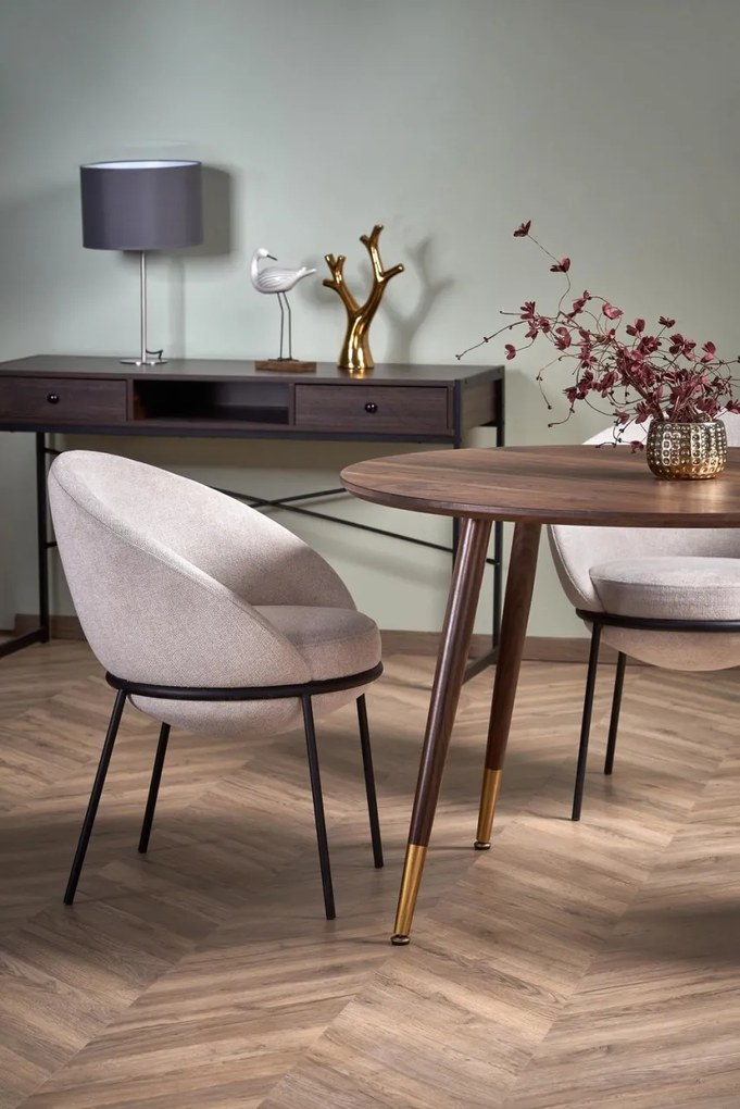 Set masa rotunda Domenico ø110 cm + 3 scaune K482 bej