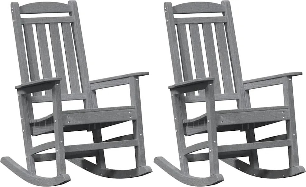 vidaXL Scaun balansoar 2 pcs Gri deschis 92 x 70 x 108 cm Polietilenă