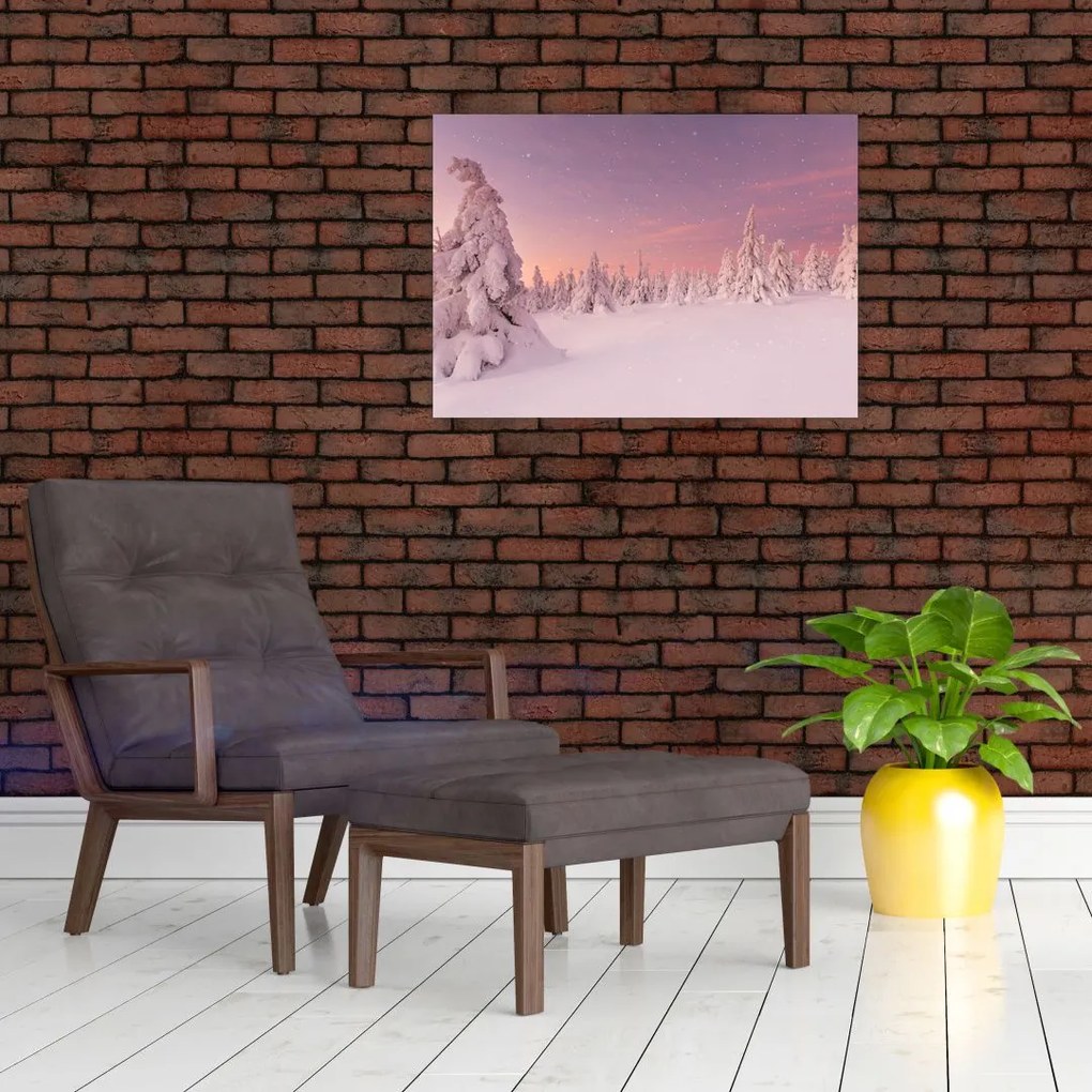 Tablou - Copaci sub așternut de zăpadă (70x50 cm)