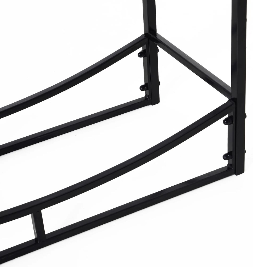 Suport lemne de Interior si Exterior din metal cu Paleta, Matura, Vatrai si Cleste, Negru, 84x33x76cm Outsunny | Aosom Romania